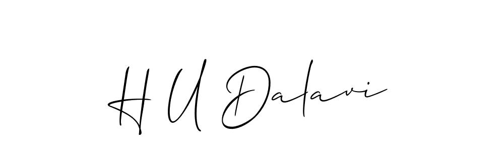 Allison_Script is a professional signature style that is perfect for those who want to add a touch of class to their signature. It is also a great choice for those who want to make their signature more unique. Get H U Dalavi name to fancy signature for free. H U Dalavi signature style 2 images and pictures png
