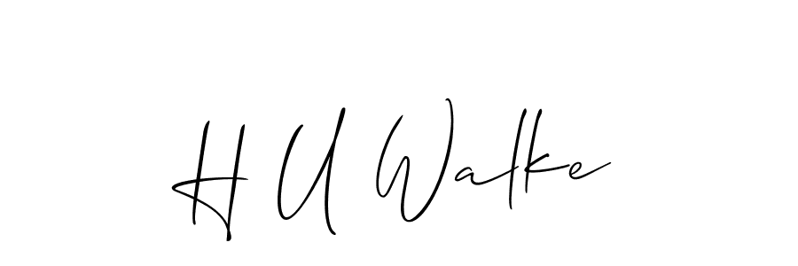 You should practise on your own different ways (Allison_Script) to write your name (H U Walke) in signature. don't let someone else do it for you. H U Walke signature style 2 images and pictures png