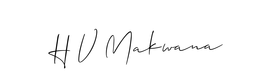 Also You can easily find your signature by using the search form. We will create H V Makwana name handwritten signature images for you free of cost using Allison_Script sign style. H V Makwana signature style 2 images and pictures png