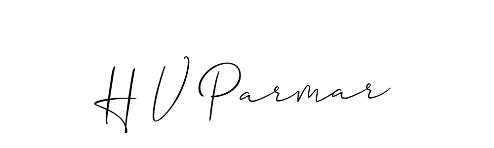 Create a beautiful signature design for name H V Parmar. With this signature (Allison_Script) fonts, you can make a handwritten signature for free. H V Parmar signature style 2 images and pictures png