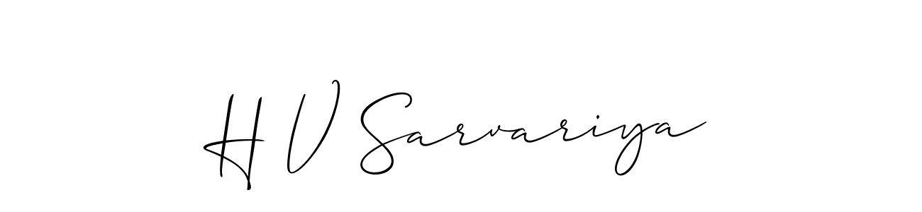 H V Sarvariya stylish signature style. Best Handwritten Sign (Allison_Script) for my name. Handwritten Signature Collection Ideas for my name H V Sarvariya. H V Sarvariya signature style 2 images and pictures png