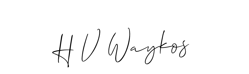 Similarly Allison_Script is the best handwritten signature design. Signature creator online .You can use it as an online autograph creator for name H V Waykos. H V Waykos signature style 2 images and pictures png