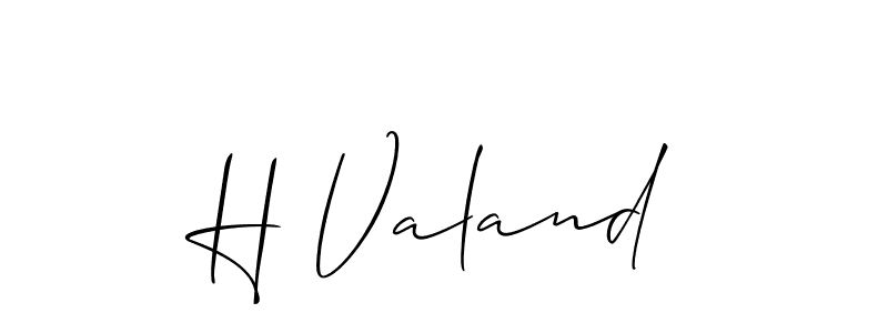 Similarly Allison_Script is the best handwritten signature design. Signature creator online .You can use it as an online autograph creator for name H Valand. H Valand signature style 2 images and pictures png