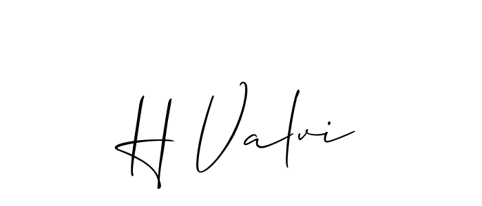 Design your own signature with our free online signature maker. With this signature software, you can create a handwritten (Allison_Script) signature for name H Valvi. H Valvi signature style 2 images and pictures png