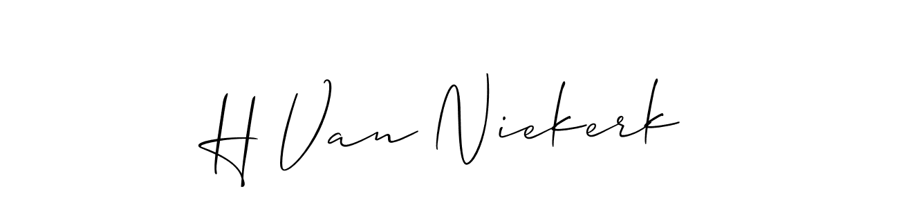 Allison_Script is a professional signature style that is perfect for those who want to add a touch of class to their signature. It is also a great choice for those who want to make their signature more unique. Get H Van Niekerk name to fancy signature for free. H Van Niekerk signature style 2 images and pictures png
