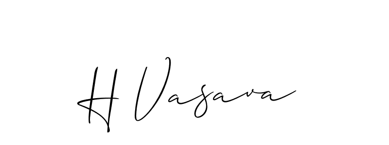 Use a signature maker to create a handwritten signature online. With this signature software, you can design (Allison_Script) your own signature for name H Vasava. H Vasava signature style 2 images and pictures png