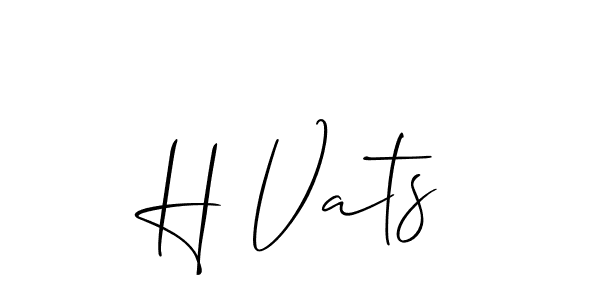 You should practise on your own different ways (Allison_Script) to write your name (H Vats) in signature. don't let someone else do it for you. H Vats signature style 2 images and pictures png