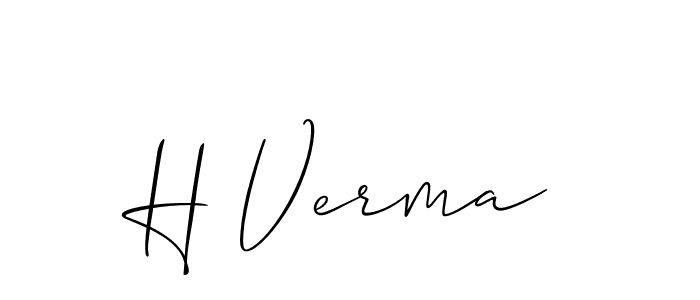 Use a signature maker to create a handwritten signature online. With this signature software, you can design (Allison_Script) your own signature for name H Verma. H Verma signature style 2 images and pictures png