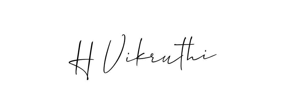 if you are searching for the best signature style for your name H Vikruthi. so please give up your signature search. here we have designed multiple signature styles  using Allison_Script. H Vikruthi signature style 2 images and pictures png