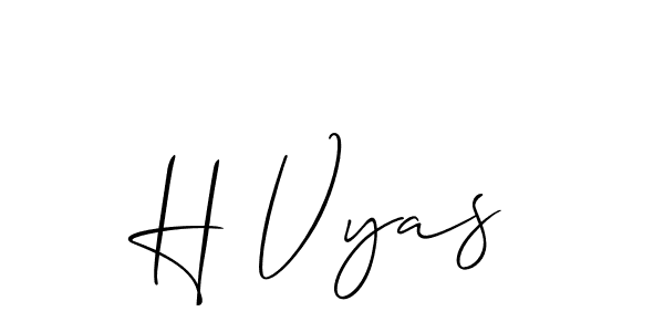 Also You can easily find your signature by using the search form. We will create H Vyas name handwritten signature images for you free of cost using Allison_Script sign style. H Vyas signature style 2 images and pictures png