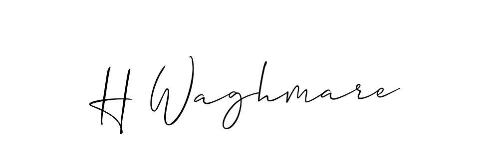 Make a beautiful signature design for name H Waghmare. With this signature (Allison_Script) style, you can create a handwritten signature for free. H Waghmare signature style 2 images and pictures png