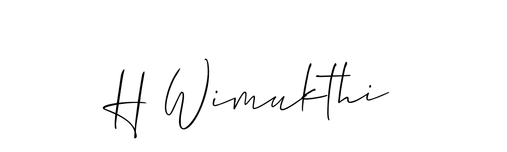 How to Draw H Wimukthi signature style? Allison_Script is a latest design signature styles for name H Wimukthi. H Wimukthi signature style 2 images and pictures png