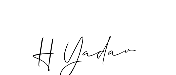 How to make H Yadav name signature. Use Allison_Script style for creating short signs online. This is the latest handwritten sign. H Yadav signature style 2 images and pictures png