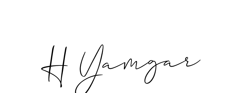 Also You can easily find your signature by using the search form. We will create H Yamgar name handwritten signature images for you free of cost using Allison_Script sign style. H Yamgar signature style 2 images and pictures png