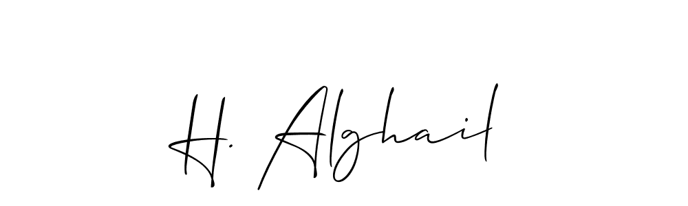 How to make H. Alghail signature? Allison_Script is a professional autograph style. Create handwritten signature for H. Alghail name. H. Alghail signature style 2 images and pictures png