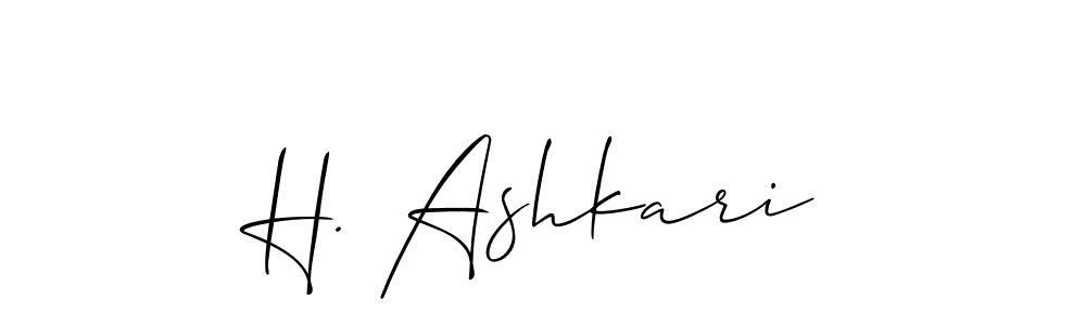 Design your own signature with our free online signature maker. With this signature software, you can create a handwritten (Allison_Script) signature for name H. Ashkari. H. Ashkari signature style 2 images and pictures png