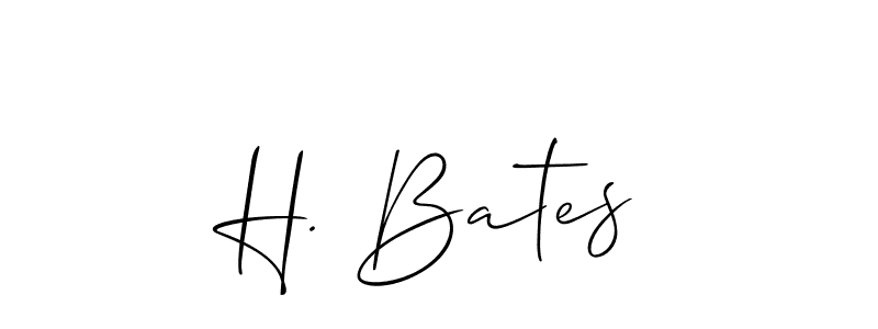 The best way (Allison_Script) to make a short signature is to pick only two or three words in your name. The name H. Bates include a total of six letters. For converting this name. H. Bates signature style 2 images and pictures png