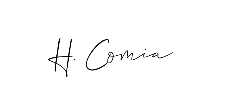 How to make H. Comia signature? Allison_Script is a professional autograph style. Create handwritten signature for H. Comia name. H. Comia signature style 2 images and pictures png