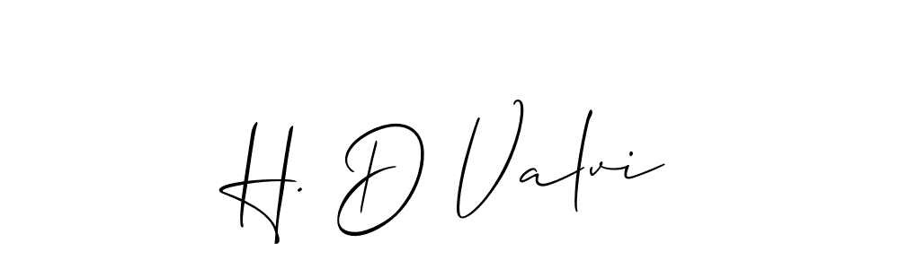 Design your own signature with our free online signature maker. With this signature software, you can create a handwritten (Allison_Script) signature for name H. D Valvi. H. D Valvi signature style 2 images and pictures png