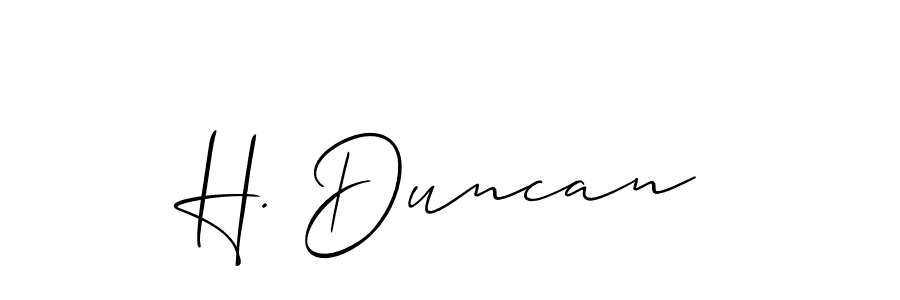 Design your own signature with our free online signature maker. With this signature software, you can create a handwritten (Allison_Script) signature for name H. Duncan. H. Duncan signature style 2 images and pictures png