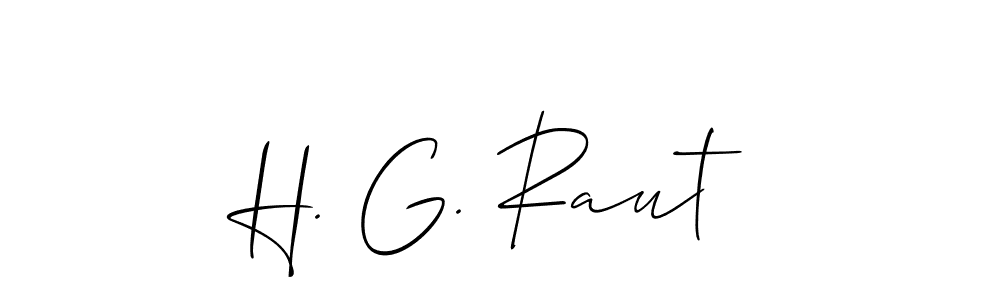 It looks lik you need a new signature style for name H. G. Raut. Design unique handwritten (Allison_Script) signature with our free signature maker in just a few clicks. H. G. Raut signature style 2 images and pictures png