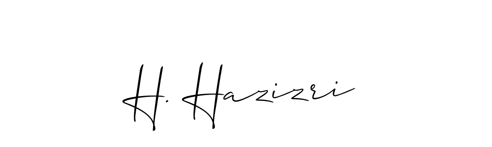 H. Hazizri stylish signature style. Best Handwritten Sign (Allison_Script) for my name. Handwritten Signature Collection Ideas for my name H. Hazizri. H. Hazizri signature style 2 images and pictures png