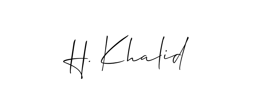 How to make H. Khalid signature? Allison_Script is a professional autograph style. Create handwritten signature for H. Khalid name. H. Khalid signature style 2 images and pictures png