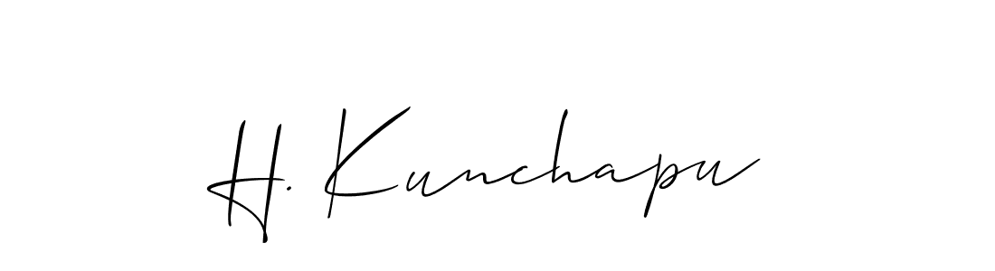 Create a beautiful signature design for name H. Kunchapu. With this signature (Allison_Script) fonts, you can make a handwritten signature for free. H. Kunchapu signature style 2 images and pictures png
