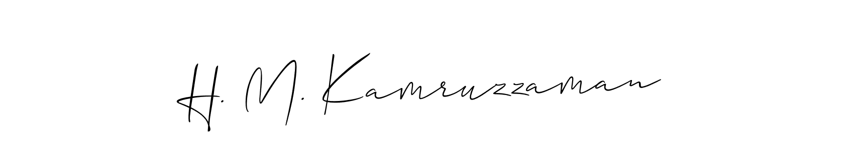 Similarly Allison_Script is the best handwritten signature design. Signature creator online .You can use it as an online autograph creator for name H. M. Kamruzzaman. H. M. Kamruzzaman signature style 2 images and pictures png