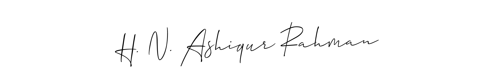 Create a beautiful signature design for name H. N. Ashiqur Rahman. With this signature (Allison_Script) fonts, you can make a handwritten signature for free. H. N. Ashiqur Rahman signature style 2 images and pictures png