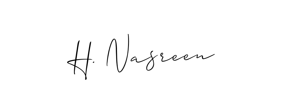 Design your own signature with our free online signature maker. With this signature software, you can create a handwritten (Allison_Script) signature for name H. Nasreen. H. Nasreen signature style 2 images and pictures png