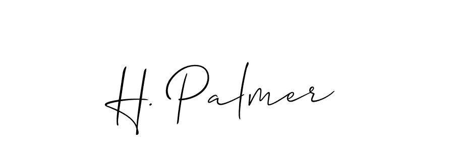 The best way (Allison_Script) to make a short signature is to pick only two or three words in your name. The name H. Palmer include a total of six letters. For converting this name. H. Palmer signature style 2 images and pictures png