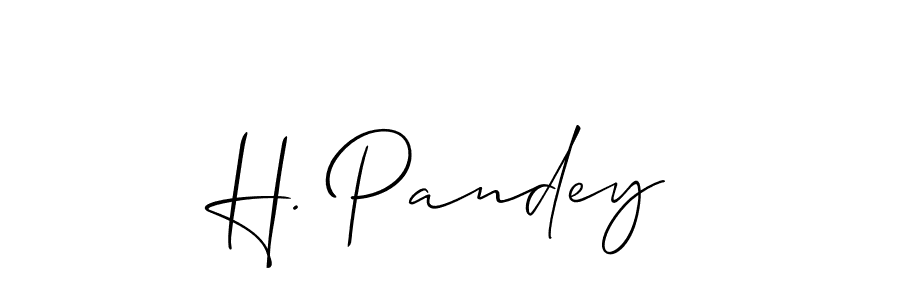 if you are searching for the best signature style for your name H. Pandey. so please give up your signature search. here we have designed multiple signature styles  using Allison_Script. H. Pandey signature style 2 images and pictures png