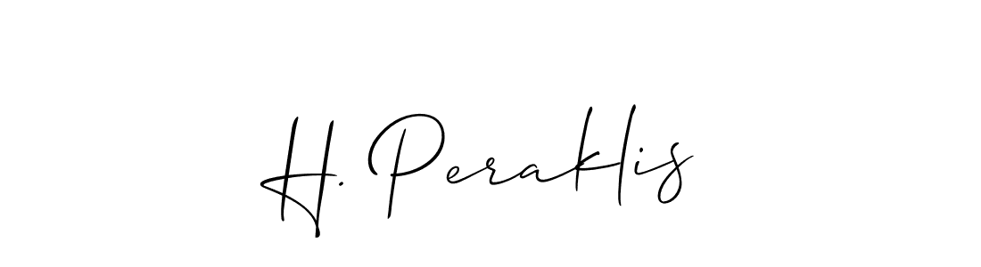 Also we have H. Peraklis name is the best signature style. Create professional handwritten signature collection using Allison_Script autograph style. H. Peraklis signature style 2 images and pictures png