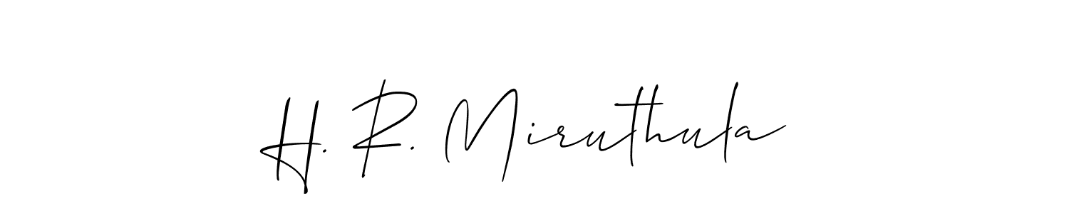 See photos of H. R. Miruthula official signature by Spectra . Check more albums & portfolios. Read reviews & check more about Allison_Script font. H. R. Miruthula signature style 2 images and pictures png