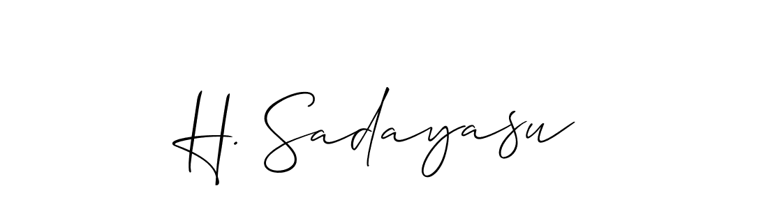 Allison_Script is a professional signature style that is perfect for those who want to add a touch of class to their signature. It is also a great choice for those who want to make their signature more unique. Get H. Sadayasu name to fancy signature for free. H. Sadayasu signature style 2 images and pictures png