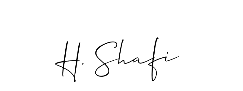 Also You can easily find your signature by using the search form. We will create H. Shafi name handwritten signature images for you free of cost using Allison_Script sign style. H. Shafi signature style 2 images and pictures png