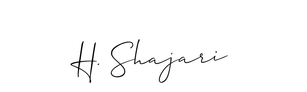 Also You can easily find your signature by using the search form. We will create H. Shajari name handwritten signature images for you free of cost using Allison_Script sign style. H. Shajari signature style 2 images and pictures png