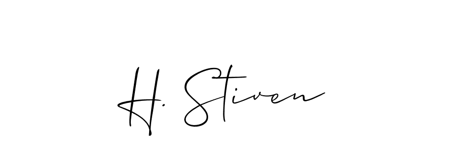 Use a signature maker to create a handwritten signature online. With this signature software, you can design (Allison_Script) your own signature for name H. Stiven. H. Stiven signature style 2 images and pictures png