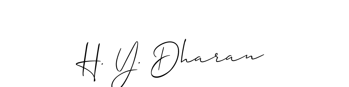 Create a beautiful signature design for name H. Y. Dharan. With this signature (Allison_Script) fonts, you can make a handwritten signature for free. H. Y. Dharan signature style 2 images and pictures png