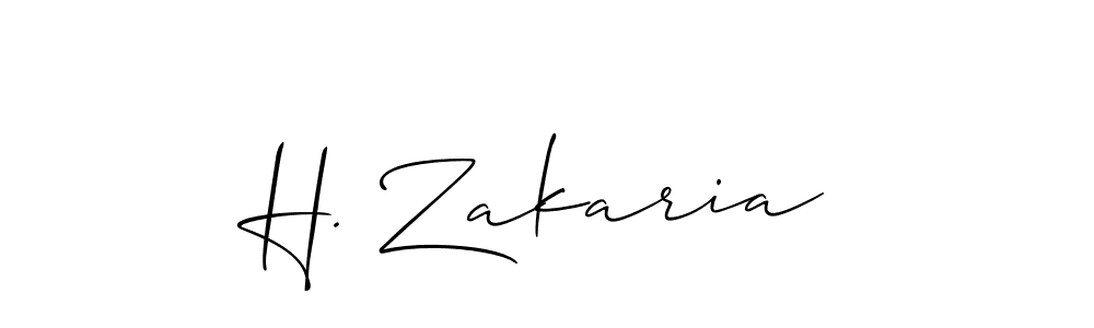 You should practise on your own different ways (Allison_Script) to write your name (H. Zakaria) in signature. don't let someone else do it for you. H. Zakaria signature style 2 images and pictures png