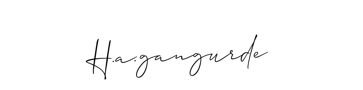 Make a beautiful signature design for name H.a.gangurde. With this signature (Allison_Script) style, you can create a handwritten signature for free. H.a.gangurde signature style 2 images and pictures png