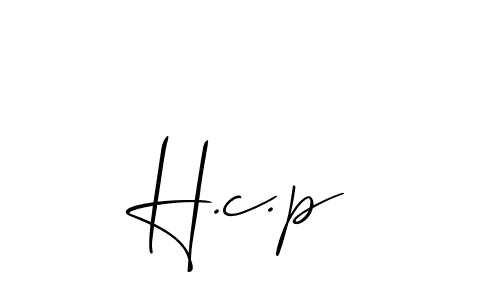 How to Draw H.c.p signature style? Allison_Script is a latest design signature styles for name H.c.p. H.c.p signature style 2 images and pictures png