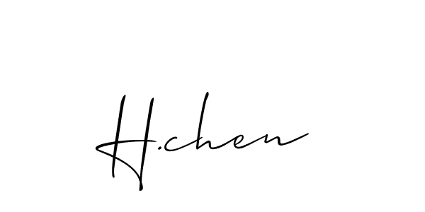 How to make H.chen name signature. Use Allison_Script style for creating short signs online. This is the latest handwritten sign. H.chen signature style 2 images and pictures png
