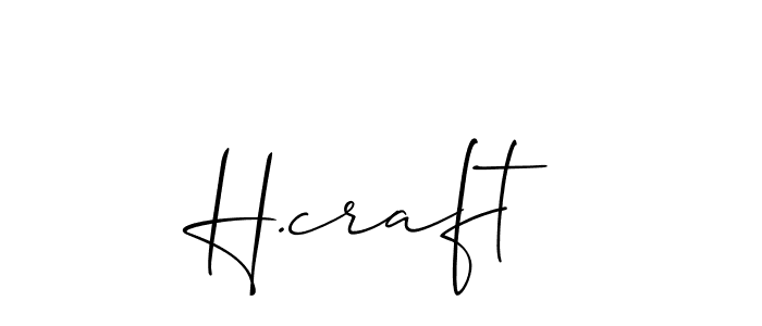How to Draw H.craft signature style? Allison_Script is a latest design signature styles for name H.craft. H.craft signature style 2 images and pictures png