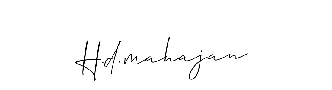 The best way (Allison_Script) to make a short signature is to pick only two or three words in your name. The name H.d.mahajan include a total of six letters. For converting this name. H.d.mahajan signature style 2 images and pictures png