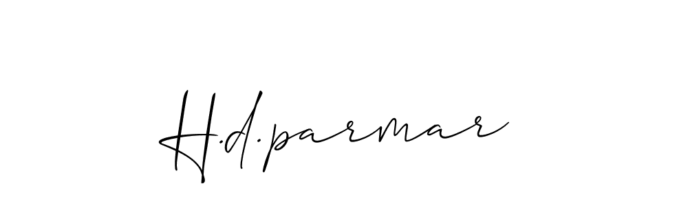 How to make H.d.parmar name signature. Use Allison_Script style for creating short signs online. This is the latest handwritten sign. H.d.parmar signature style 2 images and pictures png