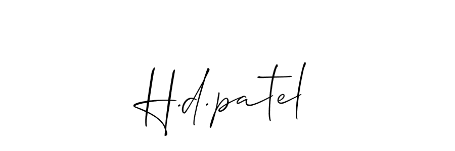 if you are searching for the best signature style for your name H.d.patel. so please give up your signature search. here we have designed multiple signature styles  using Allison_Script. H.d.patel signature style 2 images and pictures png