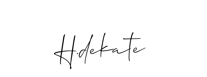 Check out images of Autograph of H.dekate name. Actor H.dekate Signature Style. Allison_Script is a professional sign style online. H.dekate signature style 2 images and pictures png