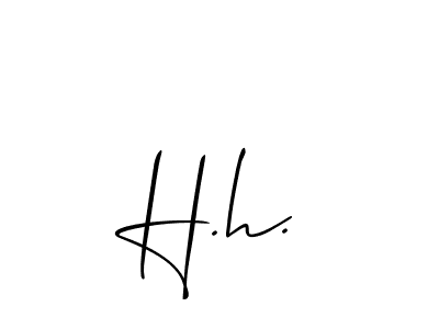 How to make H.h. name signature. Use Allison_Script style for creating short signs online. This is the latest handwritten sign. H.h. signature style 2 images and pictures png